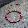 Bohemian Dyed Natural Imperial Jasper Heart Bead Braided Bead Bracelets for Women FS-WG782CA-06-1