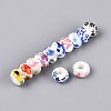 Printed Handmade Porcelain European Beads PORC-Q007-12-2