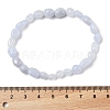 Natural Blue Lace Agate Bead Stretch Bracelets BJEW-K213-37-3
