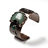Natural Green Aventurine & Agate Crescent Moon and Sun Open Cuff Bangle G-D468-25R-02-4
