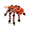 Halloween Theme Dyed Synthetic Turquoise & Glass Seed Beads Pendants PALLOY-MZ00774-04-5