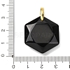 Natural Obsidian Faceted Pendants G-B188-03G-01-3