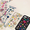 SUPERFINDINGS 8 Sheets 8 Styles 3D Gems Earring Stickers for Girls DIY-FH0005-30-5