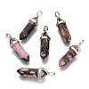 Natural Rhodonite Double Terminated Pointed Pendants X-G-F295-05D-3