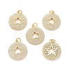 Brass Micro Pave Clear Cubic Zirconia Pendants ZIRC-L100-109G-1