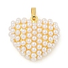 Rack Plating Brass & ABS Plastic Imitation Pearl Pendants X-KK-N255-03E-G-RS-1
