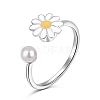 Rhodium Plated 925 Sterling Silver Open Finger Rings RJEW-A019-50P-1