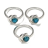 Natural Apatite Adjustable Rings RJEW-K269-09P-08-1