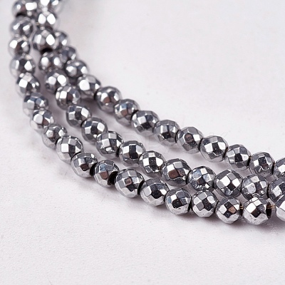 Electroplate Non-magnetic Synthetic Hematite Beads Strands G-J169B-2mm-02-1