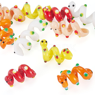 10Pcs 5 Colors Handmade Lampwork Enamel Beads LAMP-TA0002-48B-1