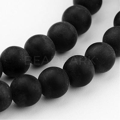 Frosted Glass Bead Strands GLAA-G016-6mm-02-1