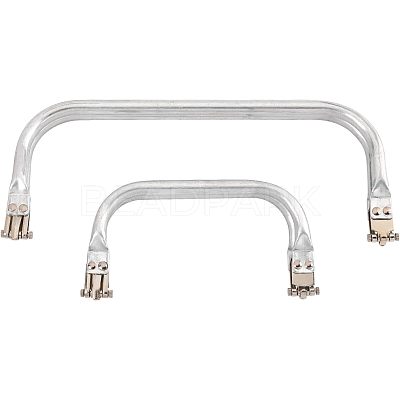 2Pcs 2 Style Aluminium Purse Handle Frame FIND-CA0003-24A-1