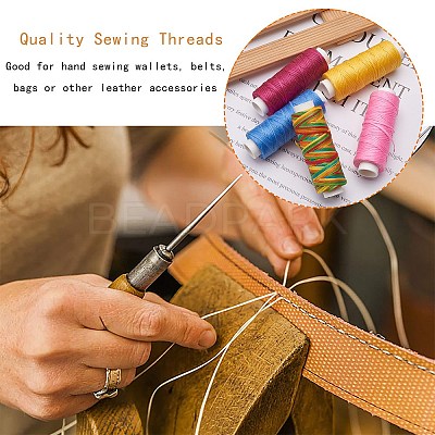 12Rolls 12 Colors Waxed Polyester Cord YC-SZ0001-03A-1