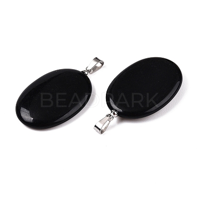 Natural Obsidian Pendants G-T138-207A-1