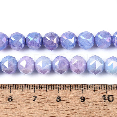 Anti-Tarnish Electroplate Glass Beads Strands X-GLAA-N010-8mm-11-1