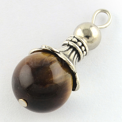 Natural Tiger Eye Pendants LS-G-Q459-02L-1
