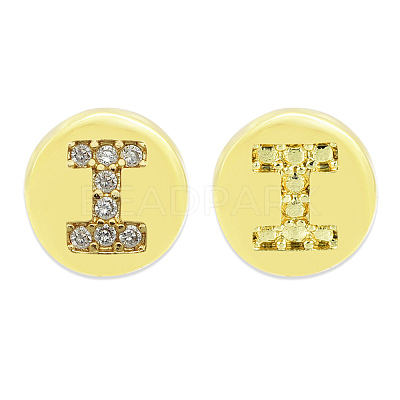Brass Micro Pave Clear Cubic Zirconia Beads KK-T030-LA843-IX3-1