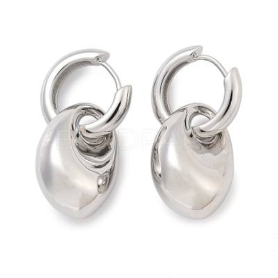 Nuggets Brass Hoop Earrings for Women EJEW-U057-06B-02P-1