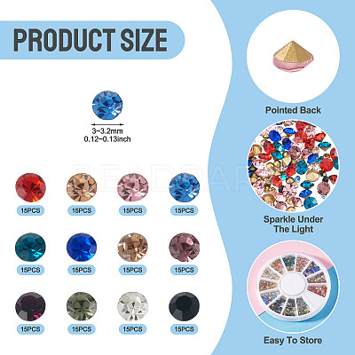 Pointed Back Glass Rhinestone Cabochons RGLA-YS0001-04B-1