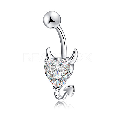 Clear Cubic Zirconia Belly Button Rings WG9960A-34-1