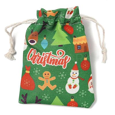 Christmas Theme Cloth Printed Storage Bags ABAG-F010-02A-02-1