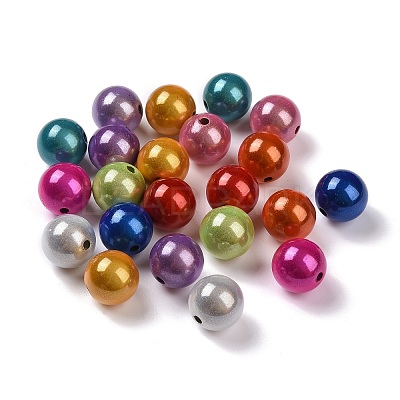 Spray Painted Acrylic Beads X-MACR-Q154-01A-1