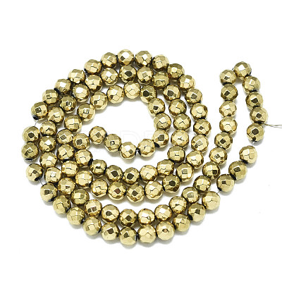 Electroplate Non-magnetic Synthetic Hematite Beads Strands G-S352-44B-01-1