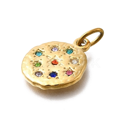 304 Stainless Steel Rhinestone Pendants STAS-R159-54G-1