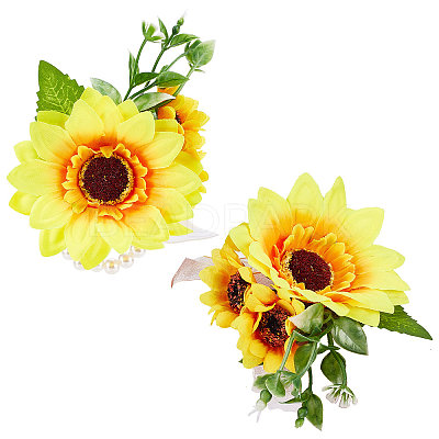 Silk Cloth Imitation Flower Wrist AJEW-CP0001-39-1
