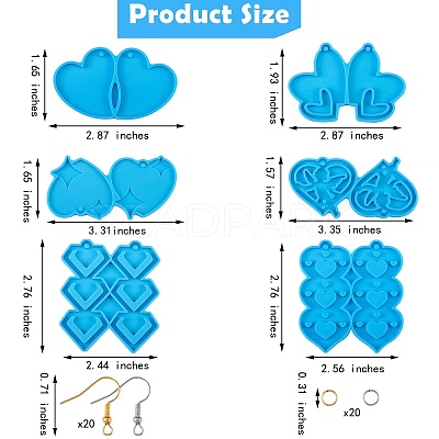 6Pcs DIY Pendant Silicone Molds DIY-SZ0006-45-1