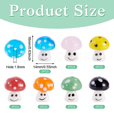 14Pcs 7 Colors Handmade Lampwork Beads LAMP-TA0001-89-1