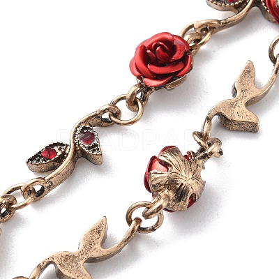 Aluminium Flower Link Bracelets BJEW-WH0011-19R-1