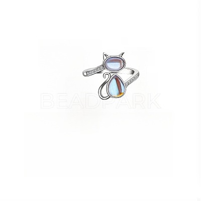 Zinc Alloy with Glass Cuff Rings for Women FS-WGF7E31-01-1