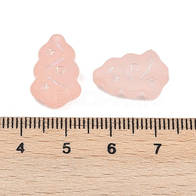 Frosted Transparent Acrylic Beads OACR-P029-04B-03-1