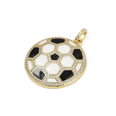 Brass Enamel & Micro Pave Cubic Zirconia Pendants KK-M322-06G-02-1