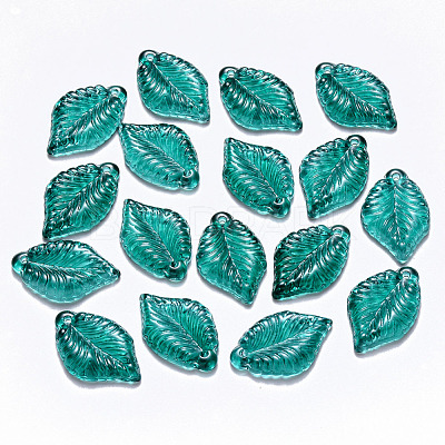 Transparent Baking Paint Glass Pendants DGLA-T002-04A-1