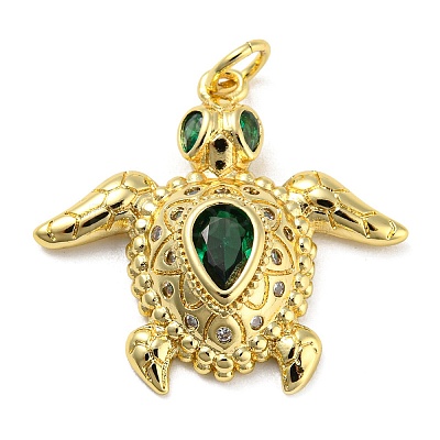 Rack Plating Brass Cubic Zirconia Pendants KK-M258-09G-1