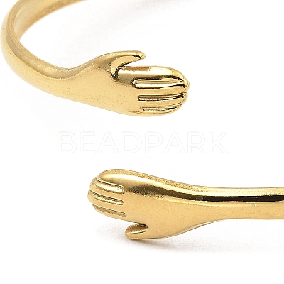 304 Stainless Steel Open Cuff Bangles BJEW-P302-01G-1