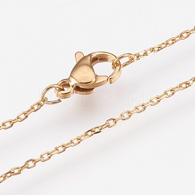 304 Stainless Steel Cable Chain Necklaces NJEW-G313-23G-A-1
