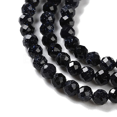 Synthetic Blue Goldstone Beads Strands G-A233-A01-01-1