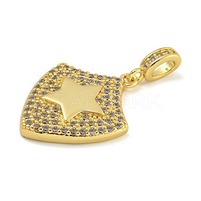 Rack Plating Brass Micro Pave Cubic Zirconia Pendants KK-I718-10G-03-1