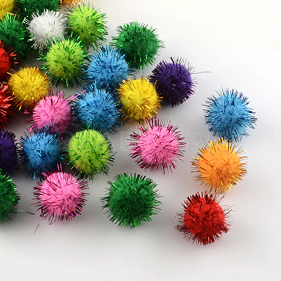 Handmade DIY Doll Craft Pom Pom Yarn Pom Pom Balls AJEW-R046-1.0cm-M-1