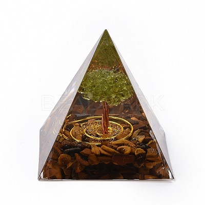 Resin Orgonite Pyramid Home Display Decorations G-PW0004-56A-09-1