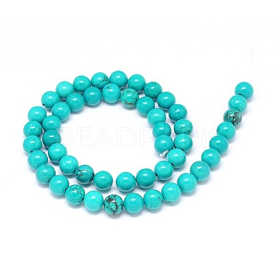 Natural Magnesite Round Bead Strands TURQ-E022-38B-8mm-1