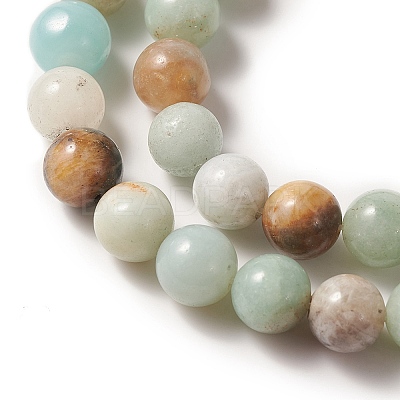 Natural Flower Amazonite Beads Strands G-YW0001-25-1