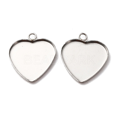304 Stainless Steel Pendant Cabochon Settings STAS-D379-09C-P-1