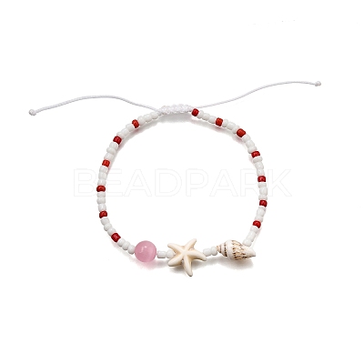 4Pcs Glass Seed Beads Braided Bead Bracelets for Men Women BJEW-TA00648-1