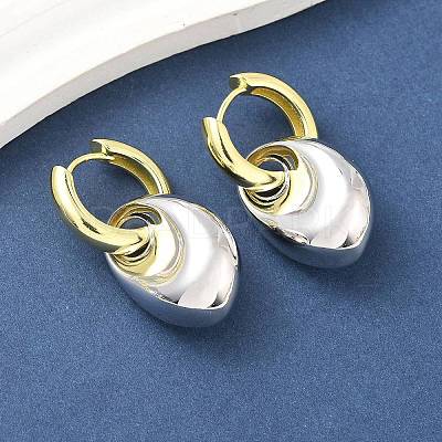 Nuggets Brass Hoop Earrings for Women EJEW-U057-06B-04GP-1
