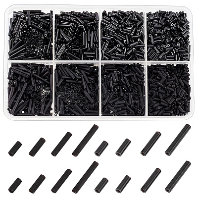 1980Pcs 8 Style Glass Bugle Beads SEED-AR0001-07-1
