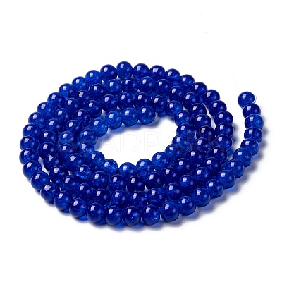 Spray Painted Crackle Glass Beads Strands CCG-Q001-8mm-14-1